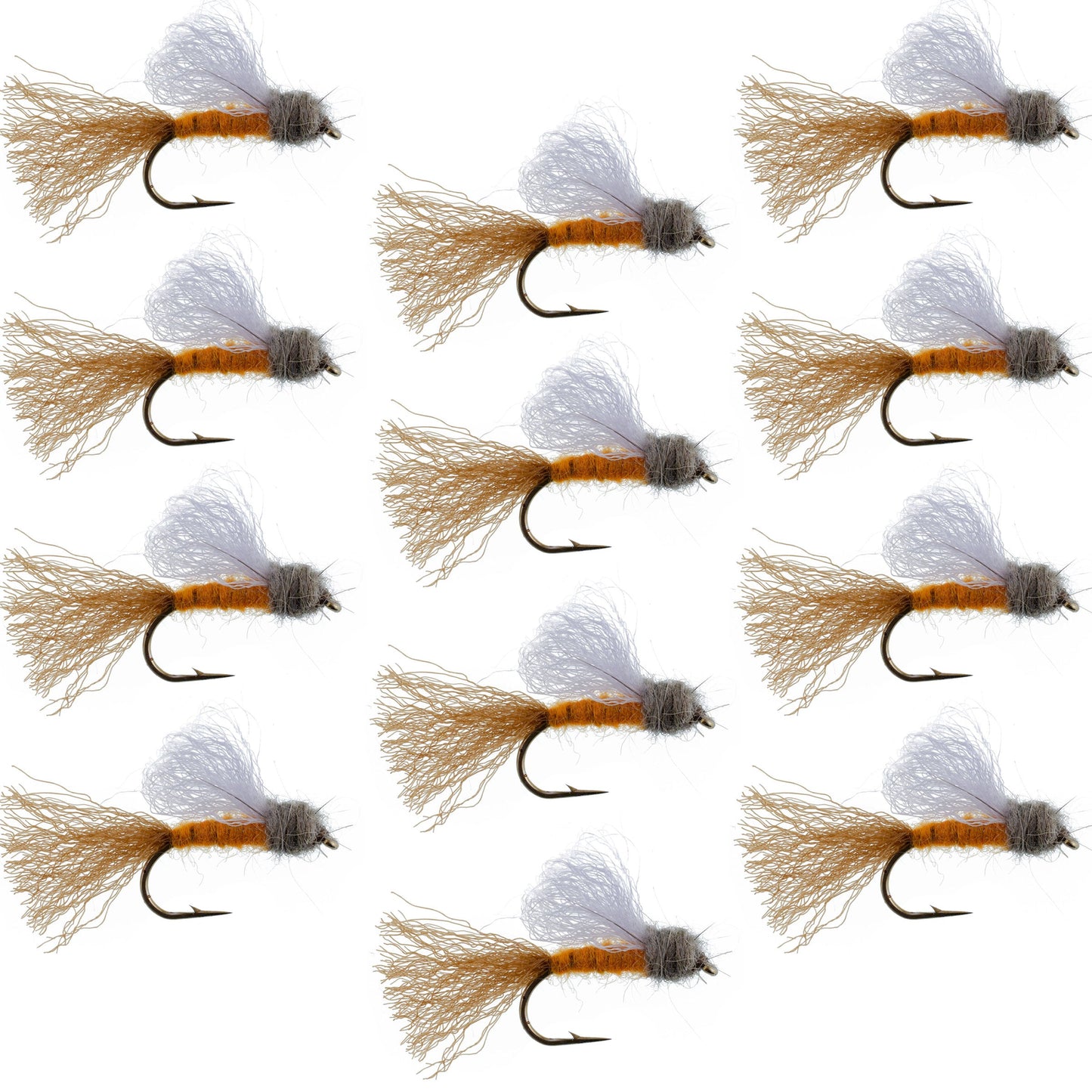 Orange Iris October Caddis Emerger Caddis  Trout Dry Fly - 12 Flies Hook Size 8 - Korvel