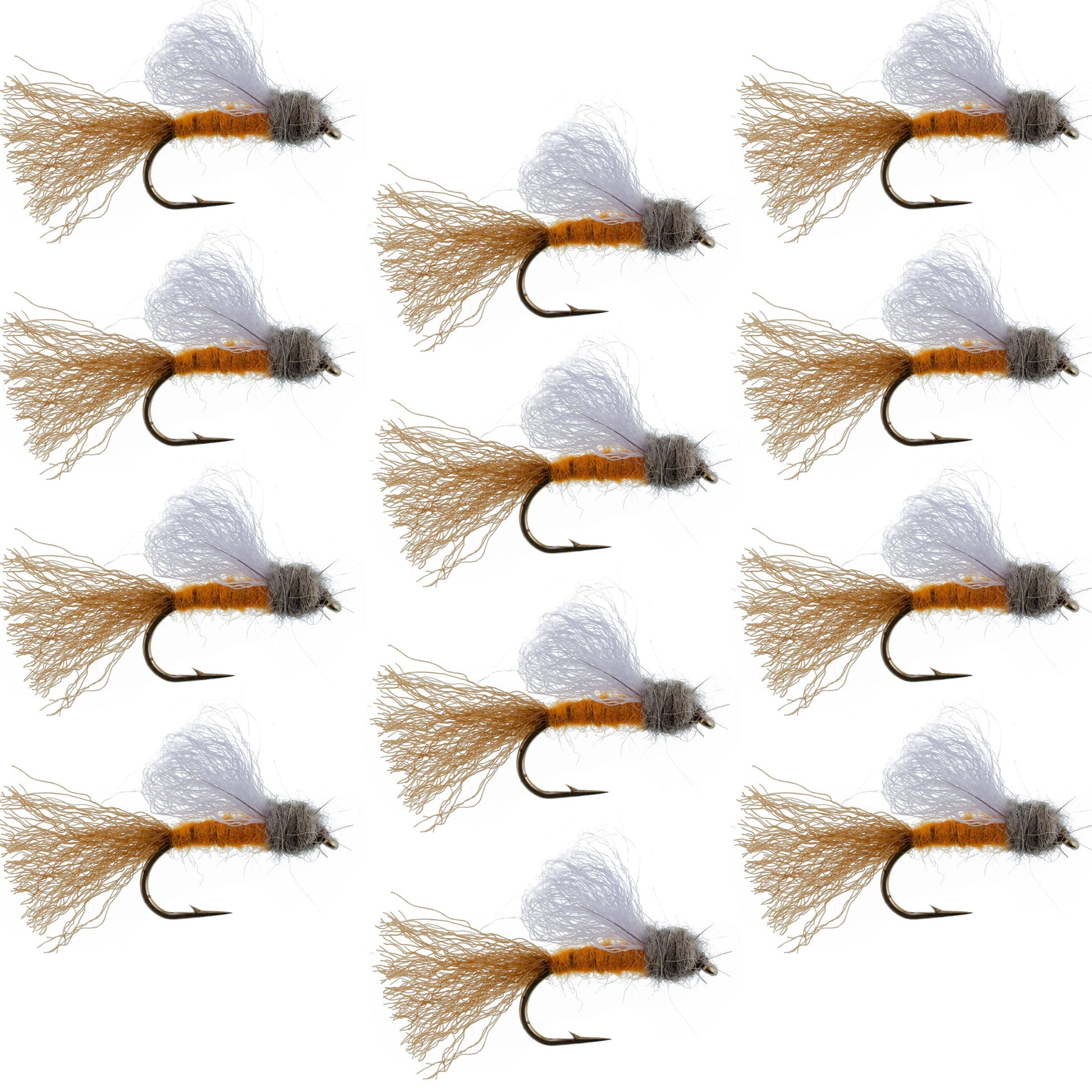 Orange Iris October Caddis Emerger Caddis  Trout Dry Fly - 12 Flies Hook Size 8 - Korvel