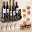 Soporte de Vino y Copas de Hierro Vintage Montado en la Pared