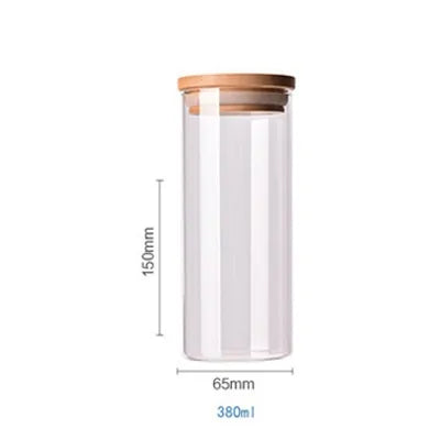 Contenants de stockage alimentaire en verre borosilicate recouverts de bambou
