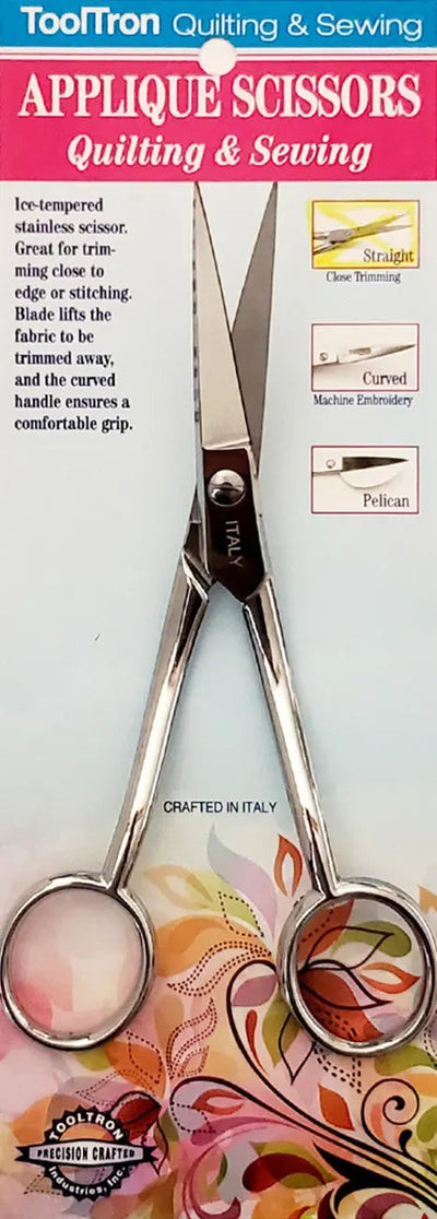 Italian 6-Inch Applique Scissors with Bent Handle