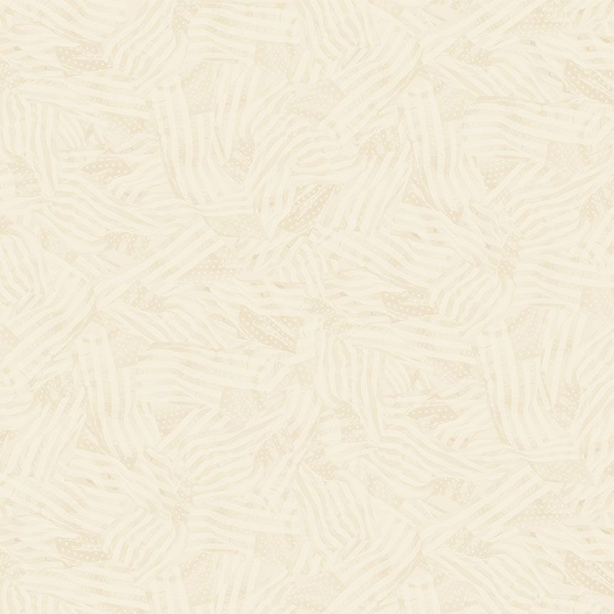 Tissu en coton à motifs ondulés ivoire - 44"/45" par yard