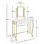 Ensemble de coiffeuse blanche élégante avec miroir et tabouret