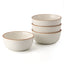 JIEMEI HOME Ceramic Cereal Bowls Set of 4 - 27 oz Speckled White