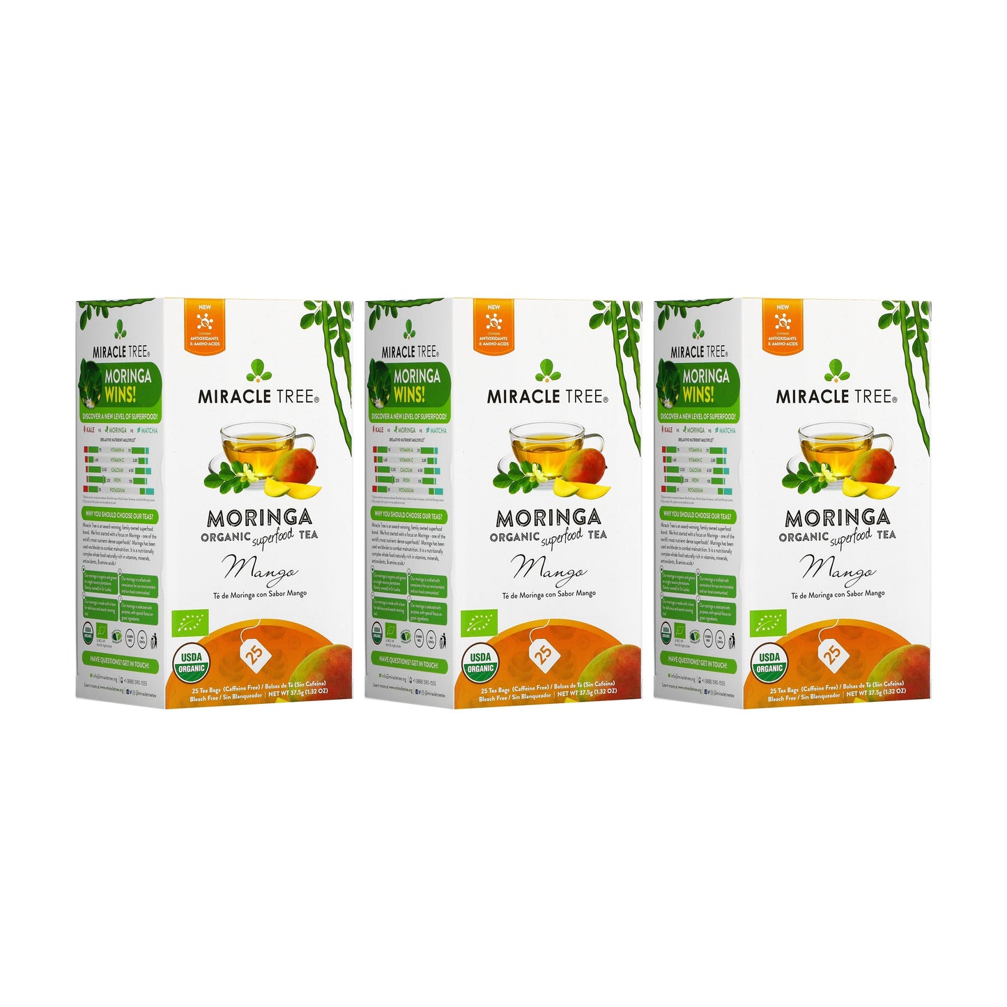 Té de Moringa Orgánico con Sabor a Mango