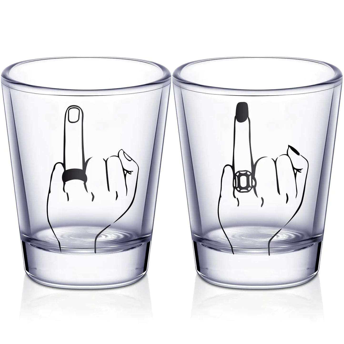 Bride and Groom Engagement Wine Glasses - 2 Piece Set