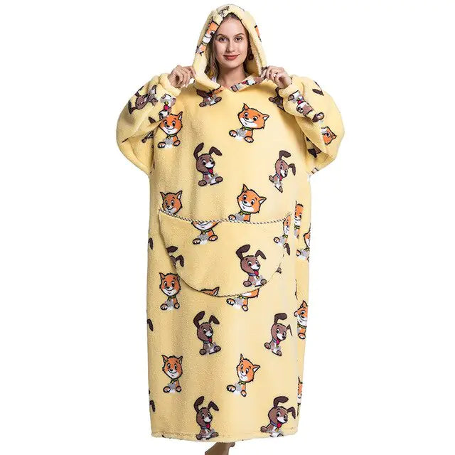 Oversized Long Blanket Hoodie for Cozy Comfort