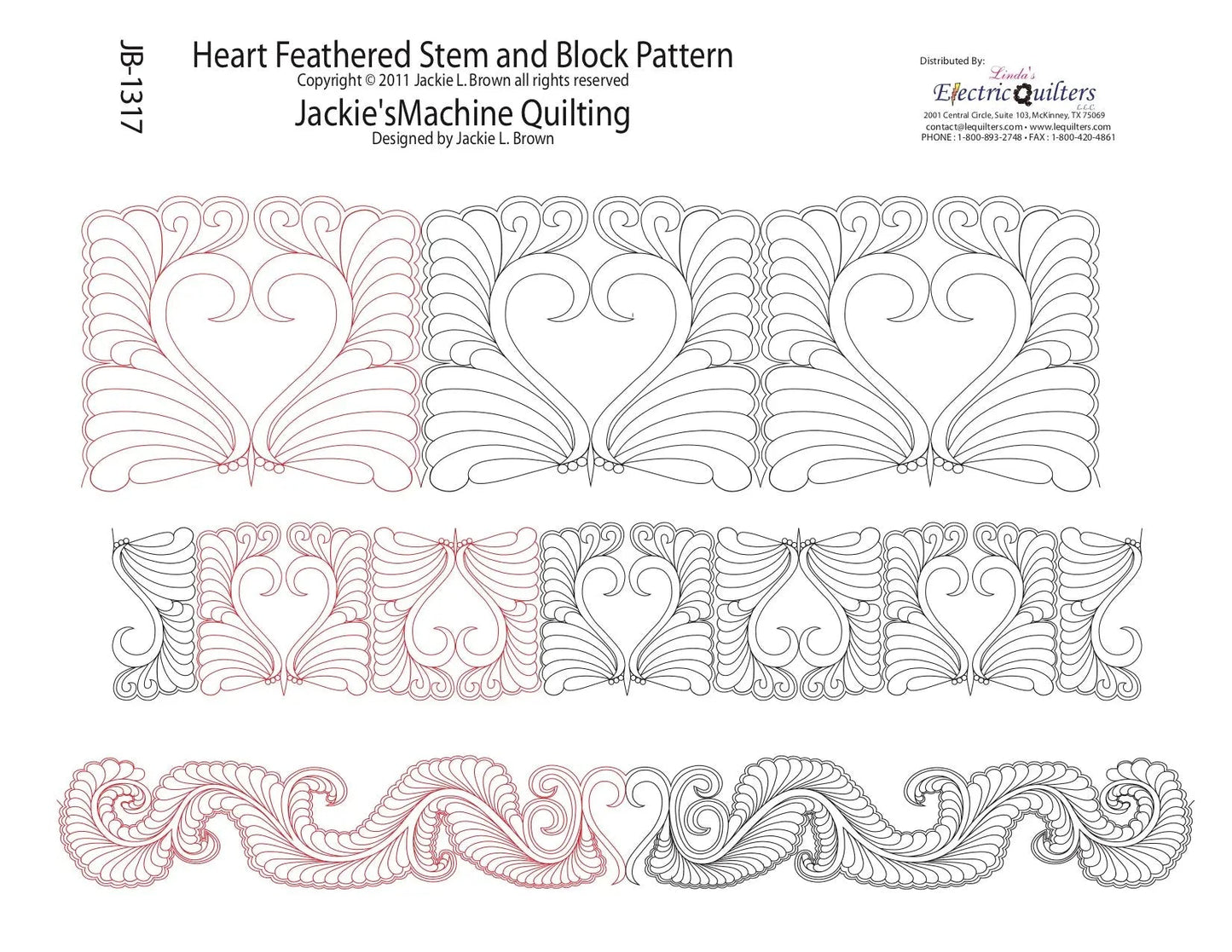 Heart Feathered Stem Pantograph by Jackie Brown