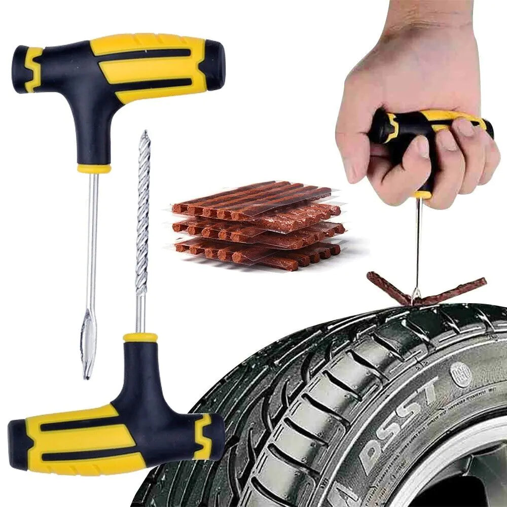 Kit de réparation de pneus de 68 pièces pour voitures, camions et motos