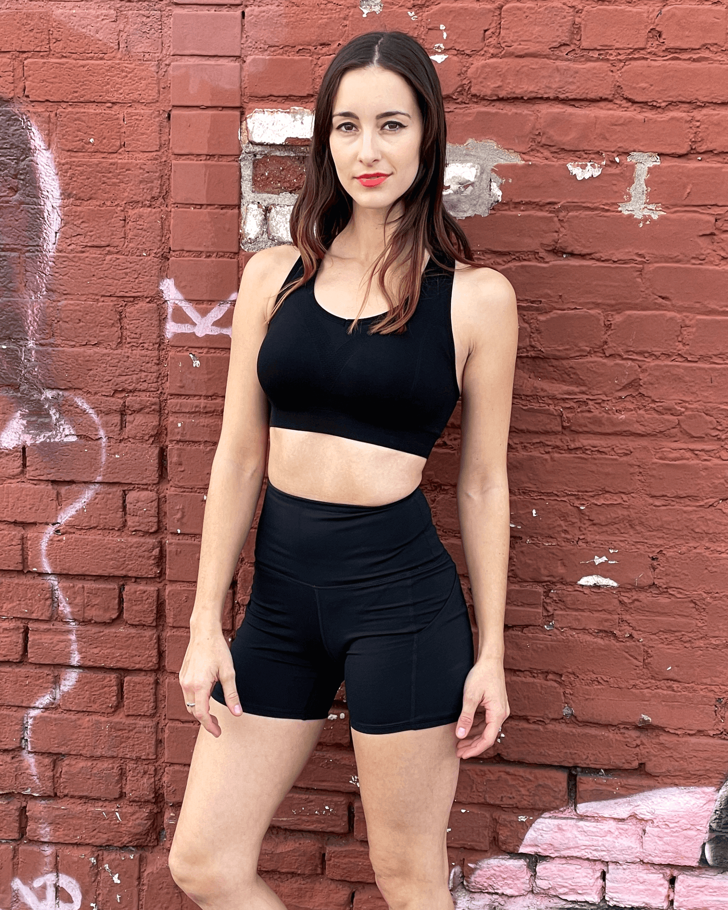 Shorts Deportivos de Cintura Alta Jolie con Bolsillos Laterales