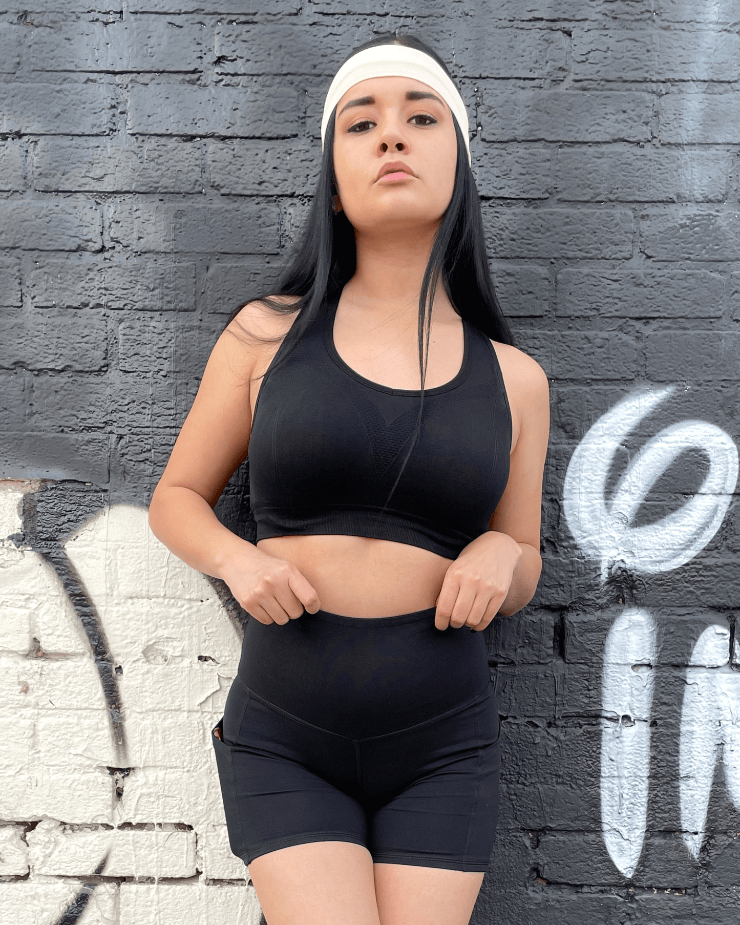 Shorts Deportivos de Cintura Alta Jolie con Bolsillos Laterales