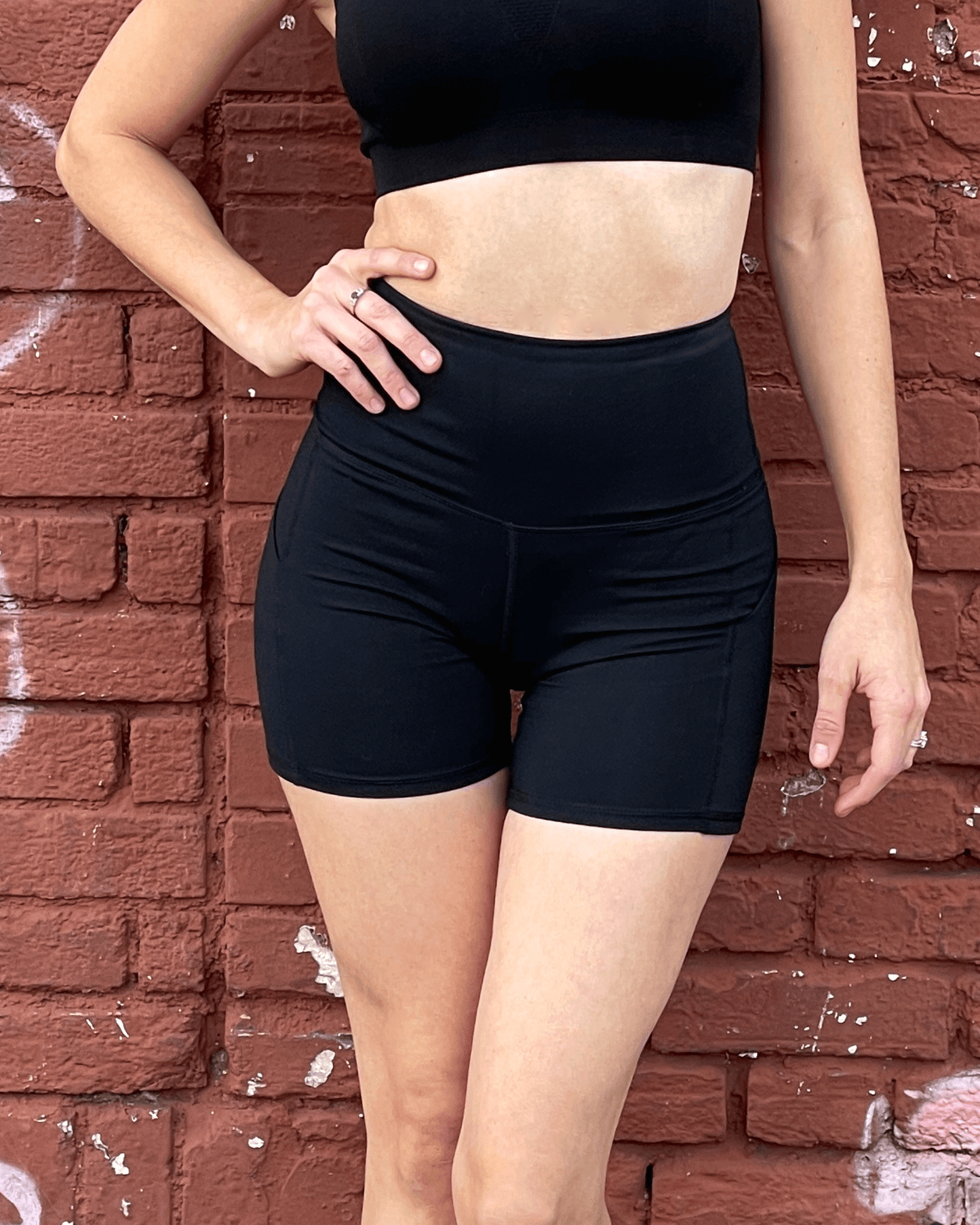 Shorts Deportivos de Cintura Alta Jolie con Bolsillos Laterales