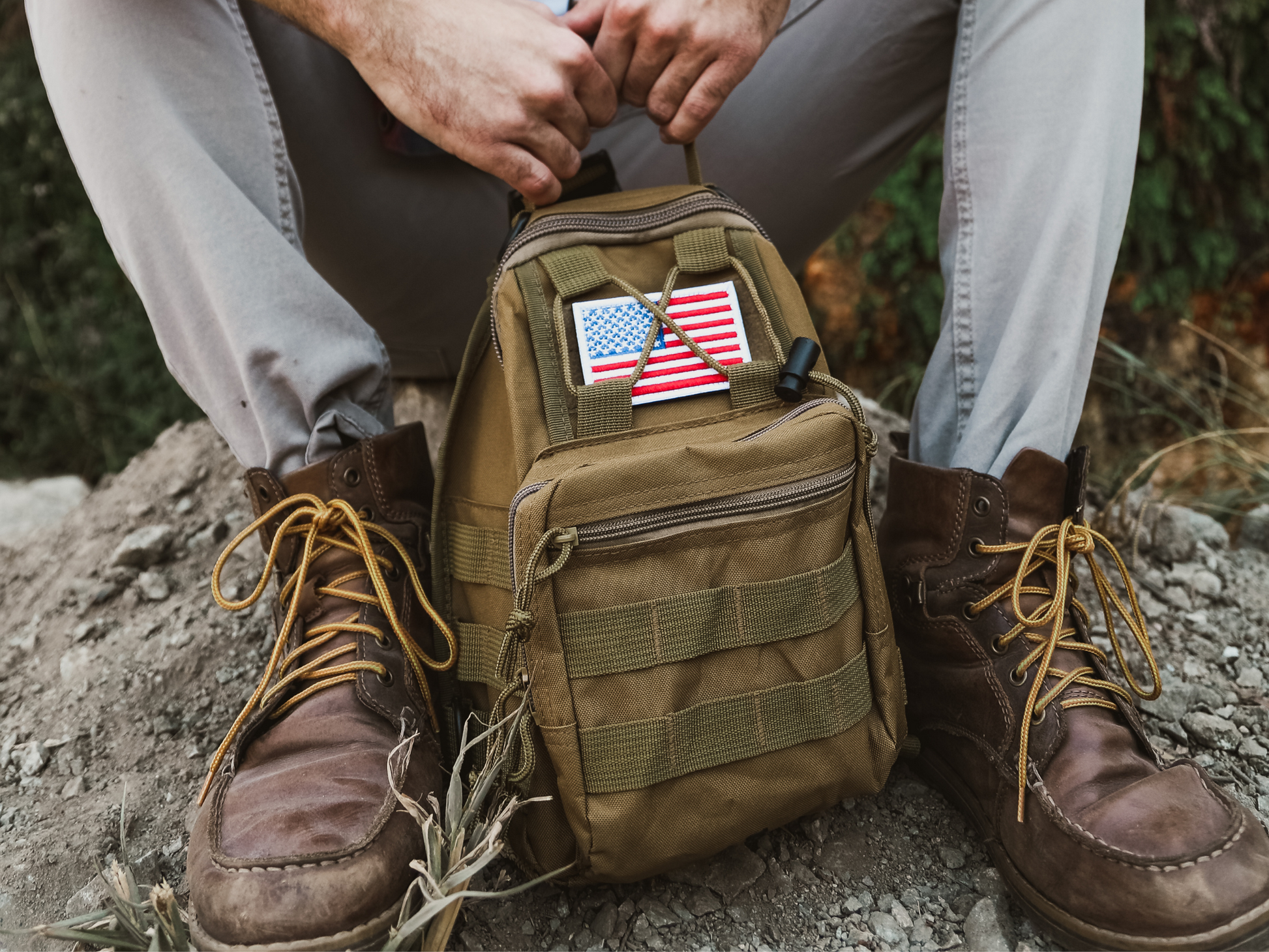 Tactical USA Flag Patch with Detachable Backing - Korvel