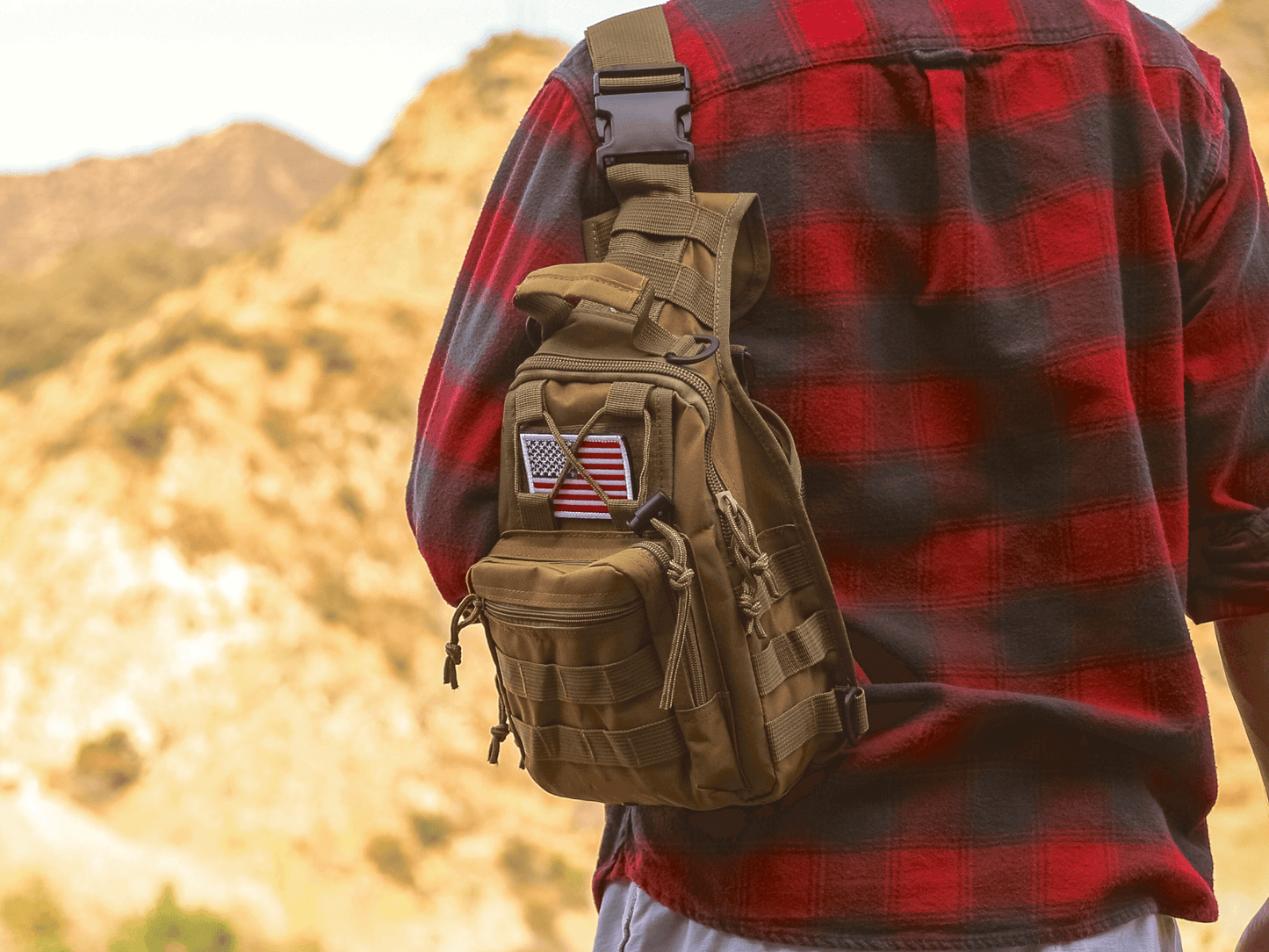 Tactical USA Flag Patch with Detachable Backing - Korvel