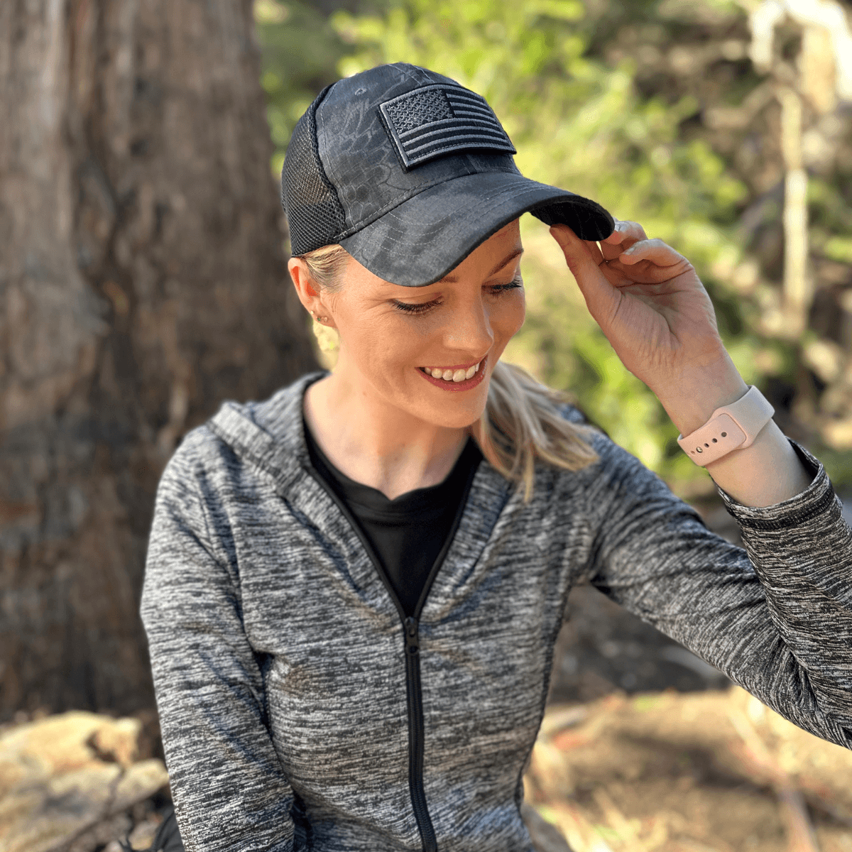 Casquette à patch de style tactique avec sangle réglable