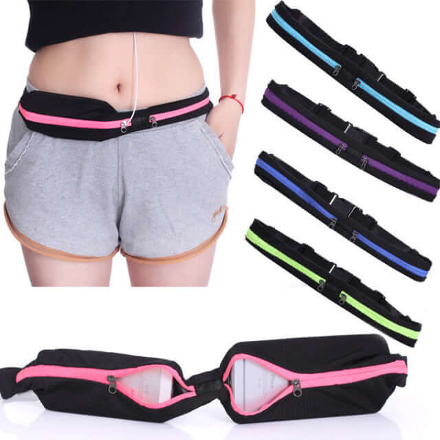Ceinture de course à deux poches Stride et sac banane de voyage