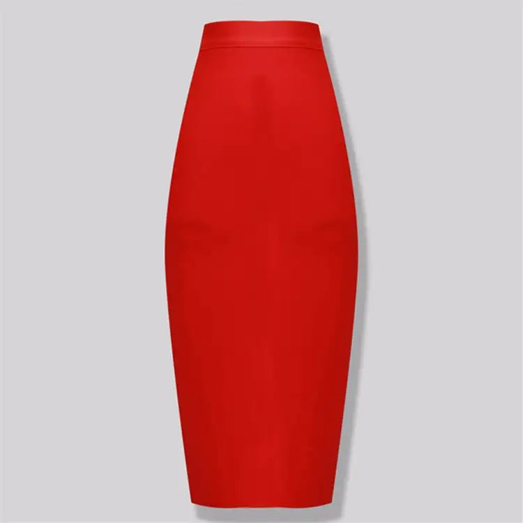 Jupe Bandage Mi-Longue Taille Haute Élégante
