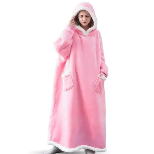 Hoodie en Flanelle Super Long pour un Confort Ultime
