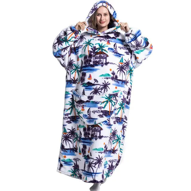 Oversized Long Blanket Hoodie for Cozy Comfort