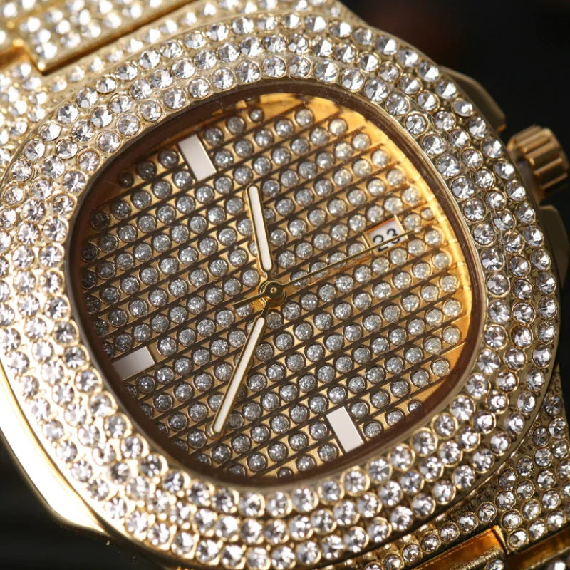 Ensemble de Bijoux Croisés en Diamant Hip Hop de Luxe