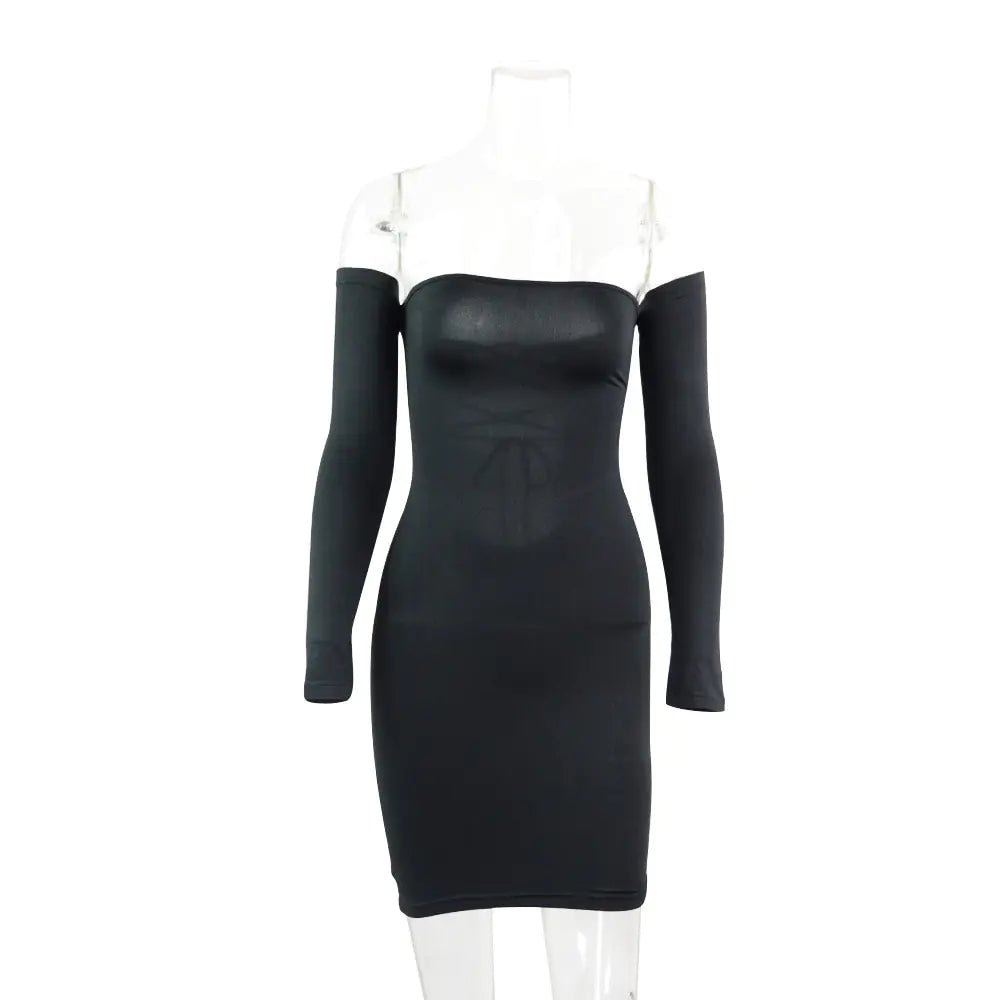Vestido sin tirantes de manga larga y espalda descubierta para mujeres