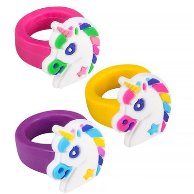 Unicorn Rubber Rings - 36 Pack Party Favors