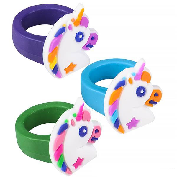 Anillos de Goma de Unicornio - Paquete de 36 Favoritos de Fiesta