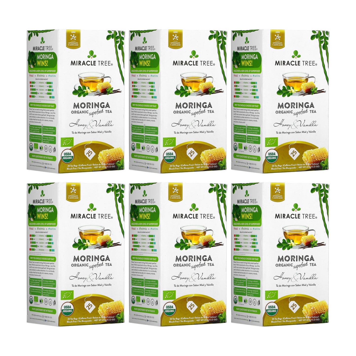 Té Orgánico de Moringa con Miel y Vainilla