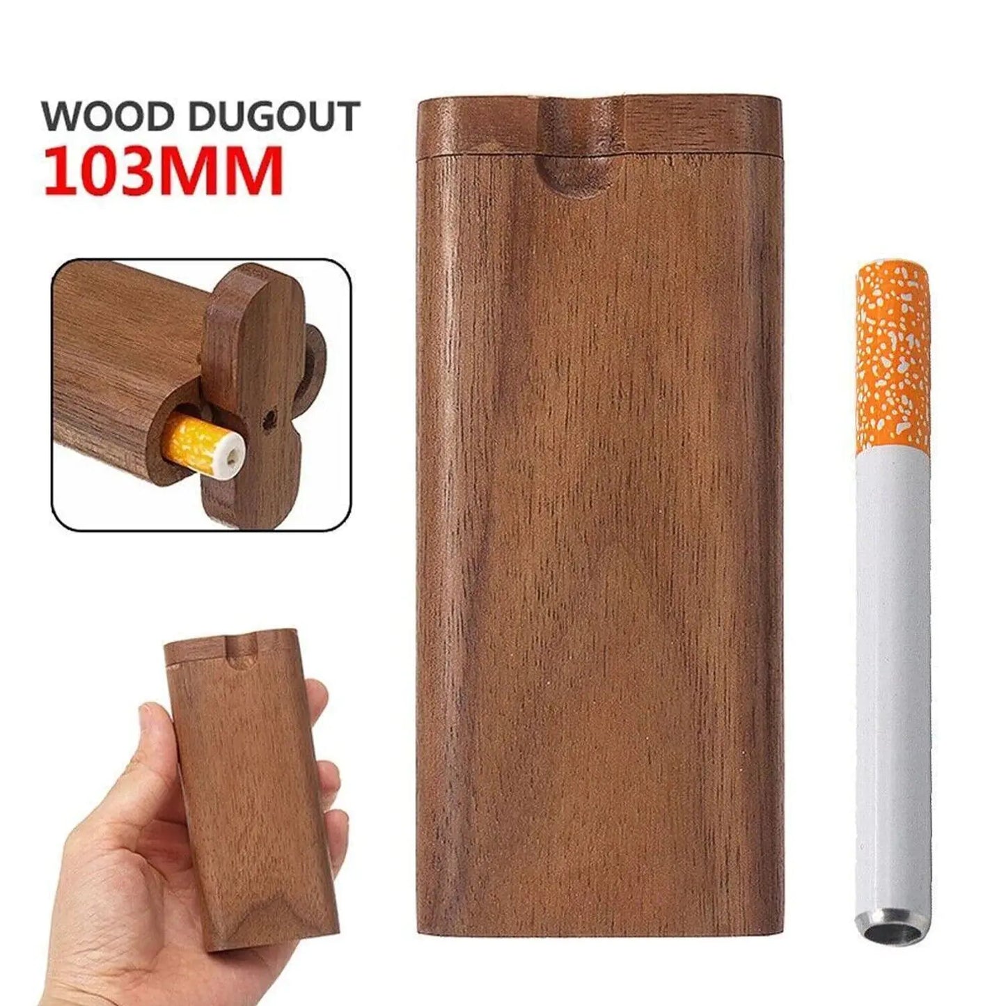 Pipe à tabac en bois premium avec batte en métal auto-nettoyante