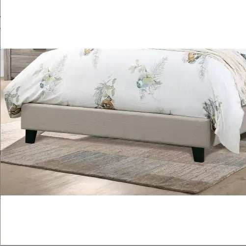 Lit Queen Size Contemporain avec Tête de Lit Réglable en Brun Clair