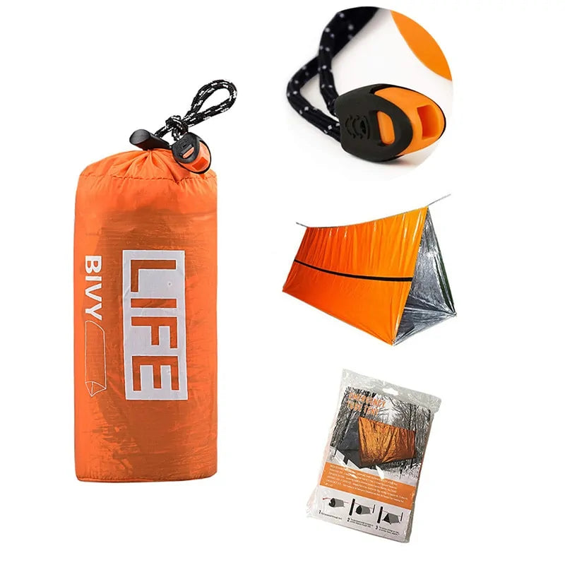 Survival Tube Emergency Tent with Whistle