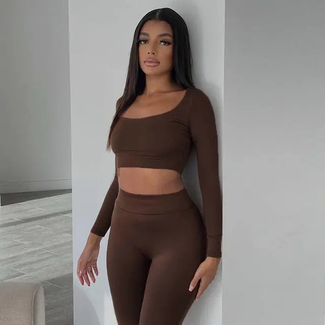 Premium Gym Crop Tank Top and Leggings Set