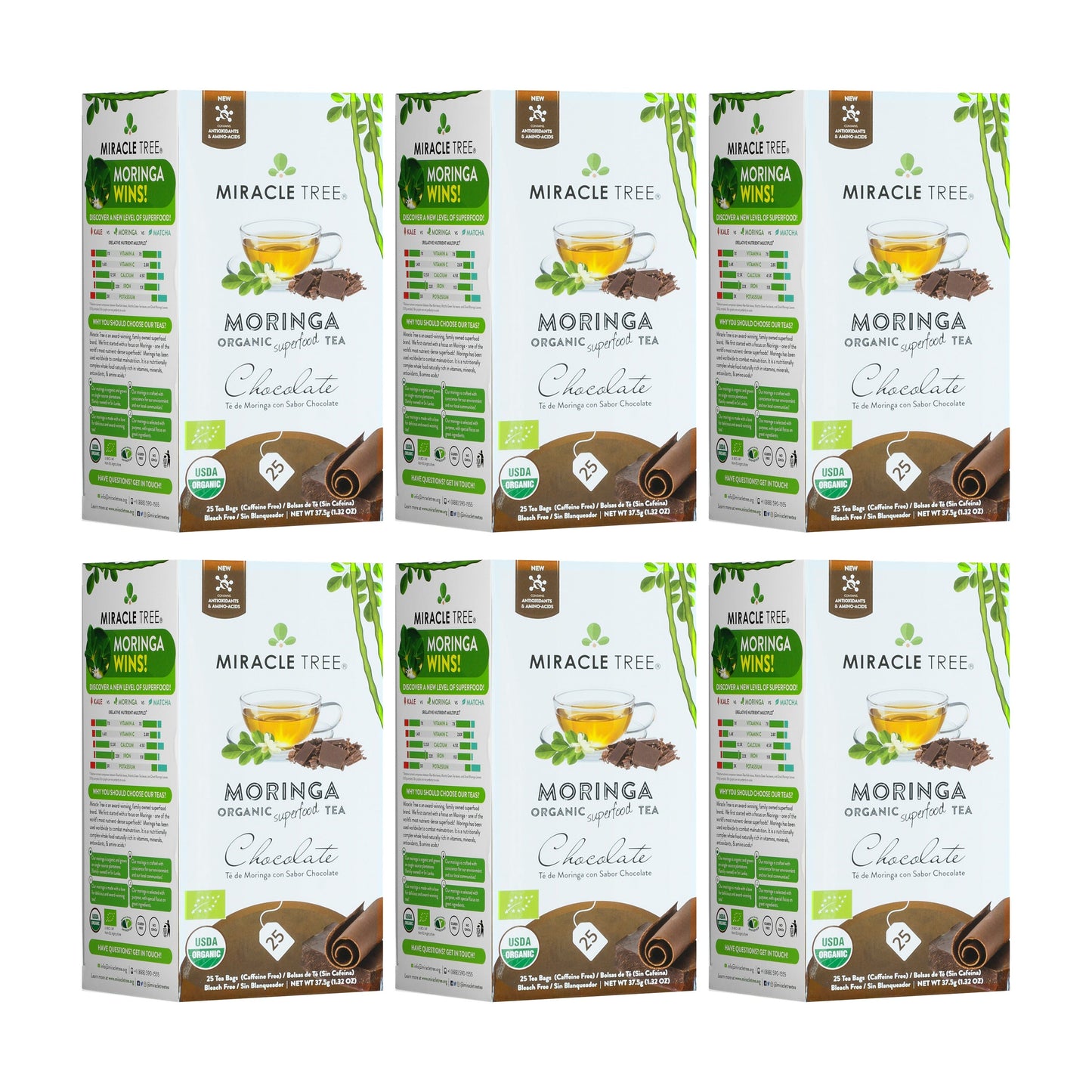 Organic Moringa Tea with Chocolate Flavor
