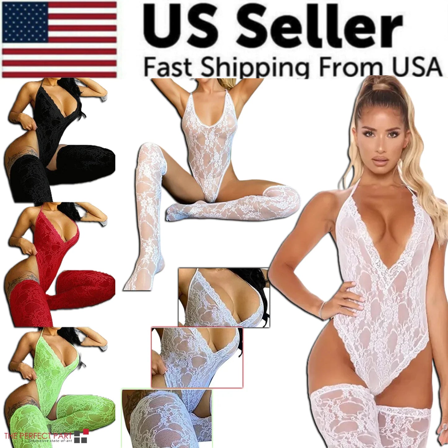 Body de Encaje Elegante para Mujeres - Ropa de Noche Talla Grande