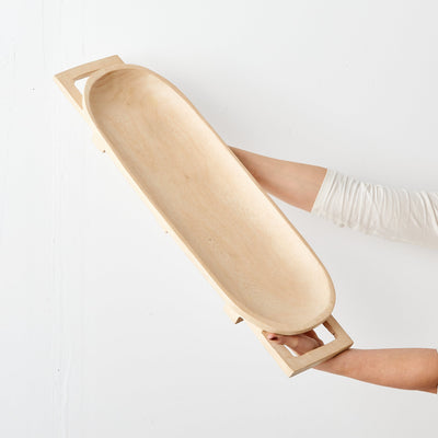 Swazi Long Wooden Serving Tray - Artisan Crafted Elegance