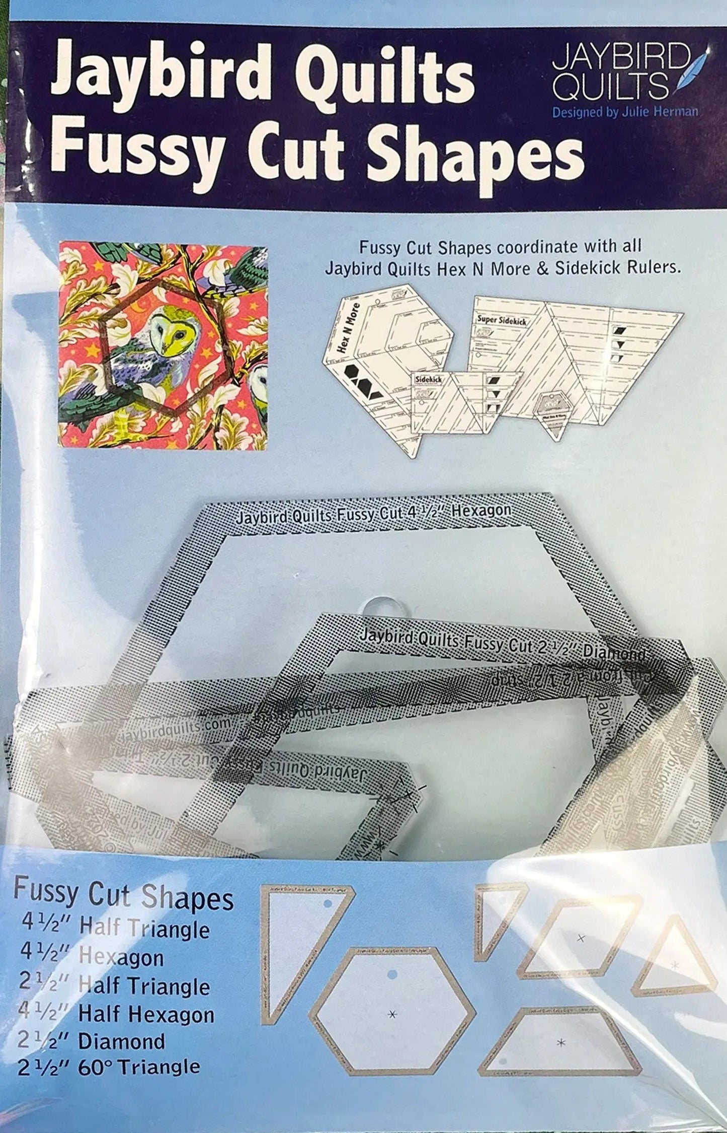 Jaybird Quilts Fussy Cut Shapes - 6-Piece Template Set