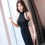 Cheongsam Largo Elegante para Mujeres con Cuello Halter