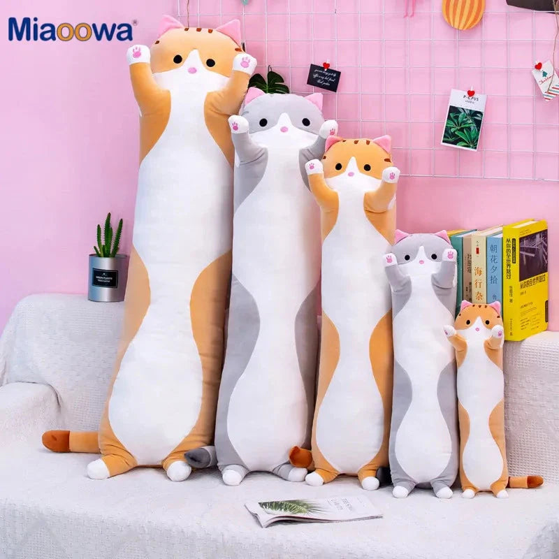 Juguetes de Peluche en Forma de Almohada de Gato Lindos - Compañeros Suaves y Acogedores