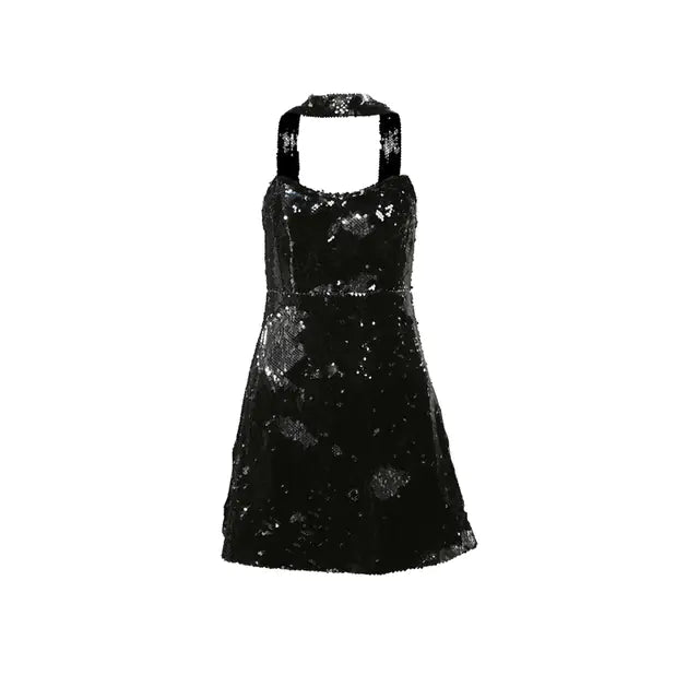 Elegant Vintage Short Halter Dress for Women