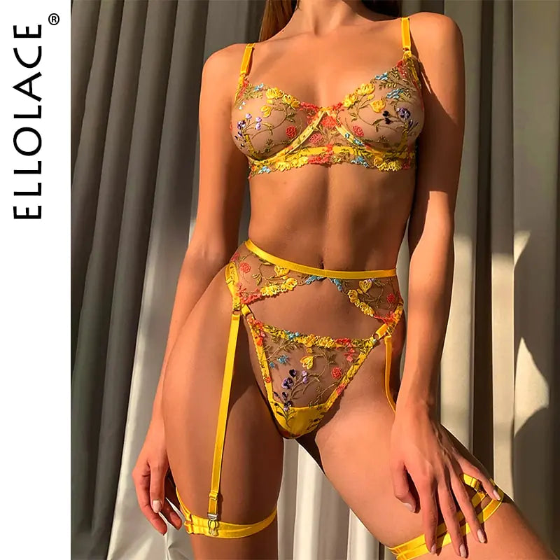 Bralette de Lino con Bordado Floral