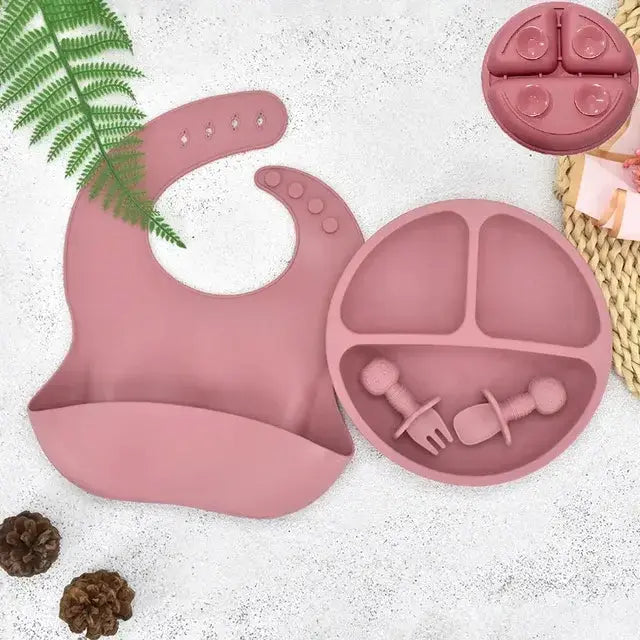 Ensemble de Assiette en Silicone pour Bébé Premium pour une Alimentation Sûre