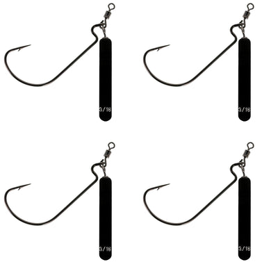 Reaction Tackle Tungsten Jika Rigs - 4 Pack for Precision Fishing