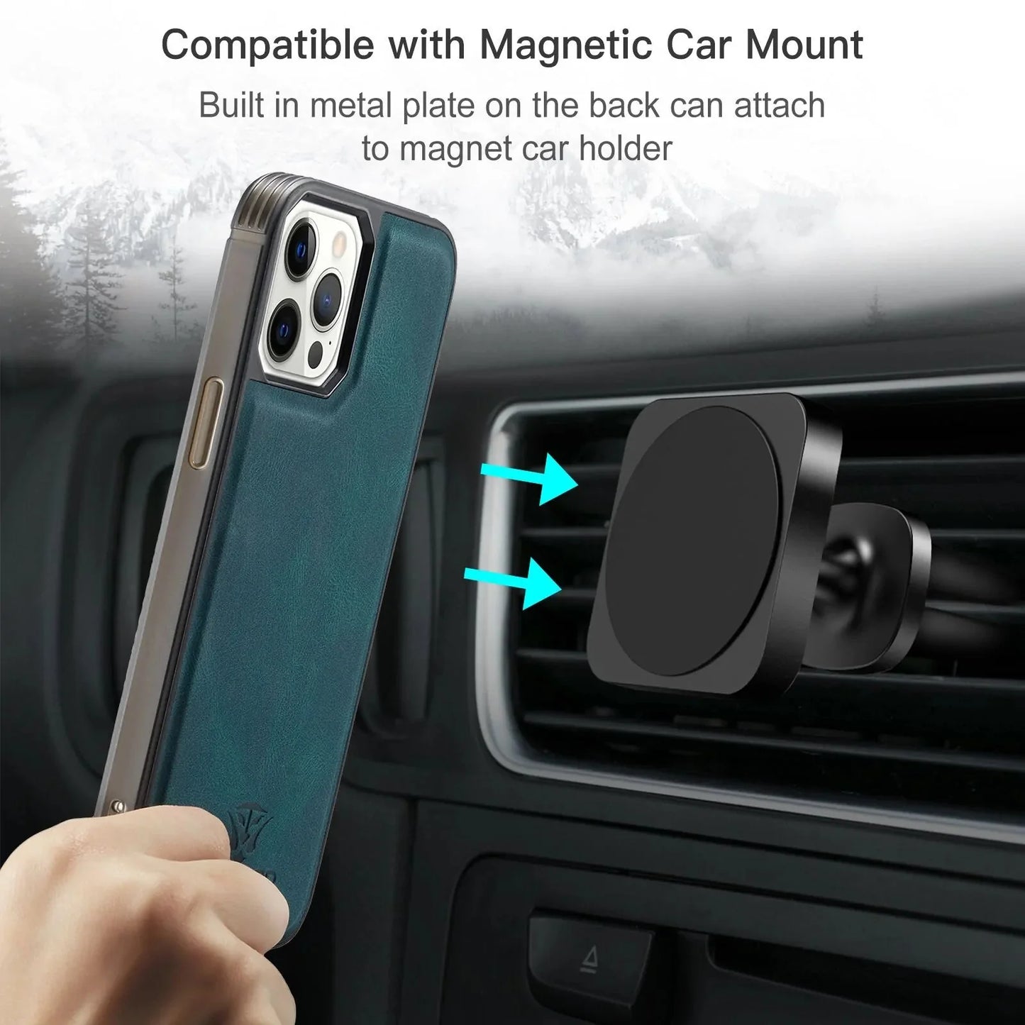 Luxury Magnetic Safe Leather Case for iPhone