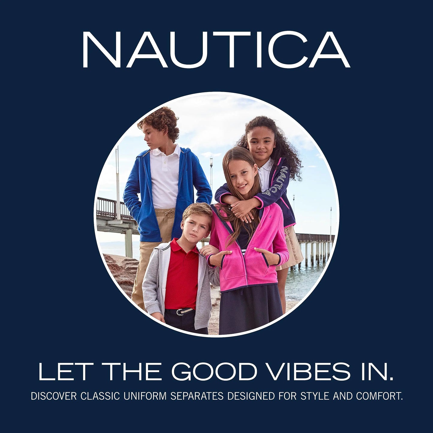 Camisa Polo de Manga Larga para Niños Nautica - Burdeos