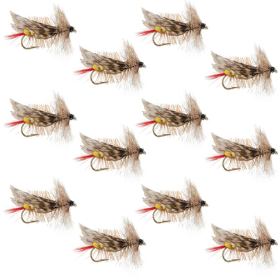 Joe's Hopper Yellow Foam Body Grasshopper Fly - 1 Dozen Flies Hook Size 8 - Korvel