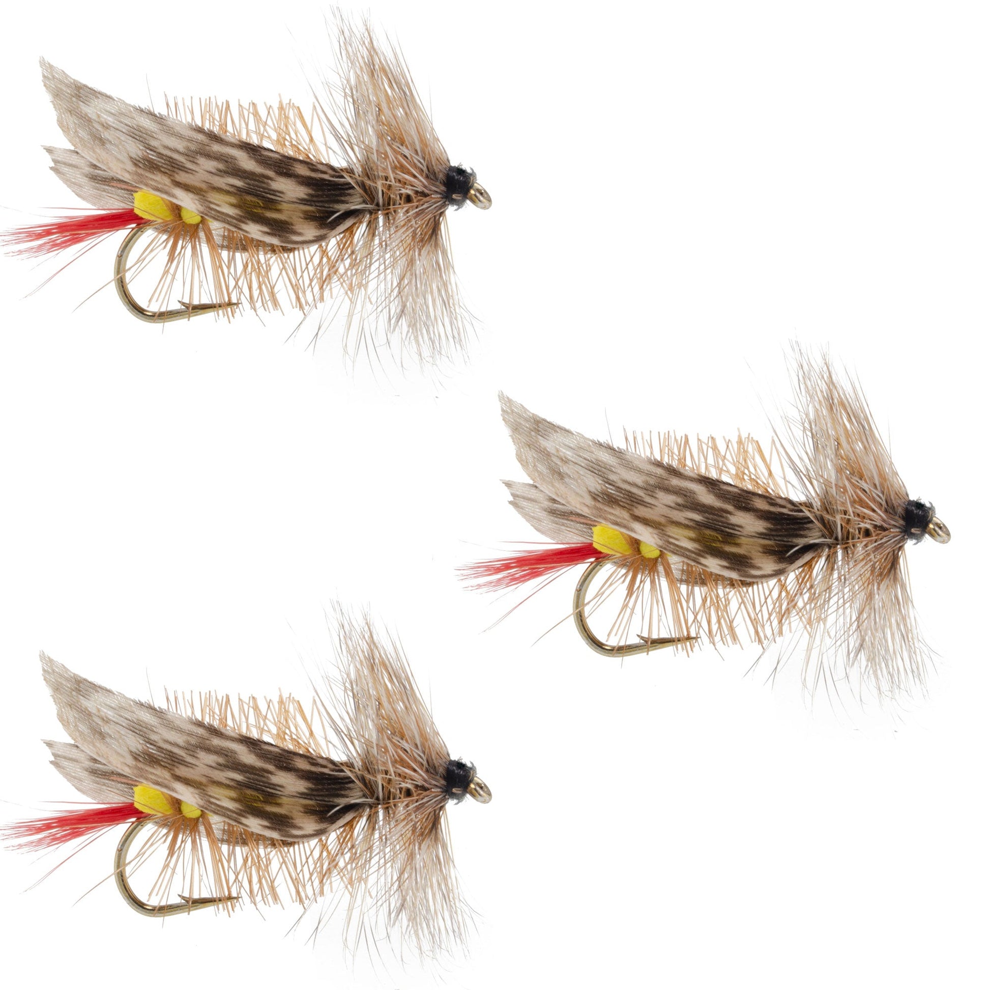 3 Pack Joe's Hopper Yellow Foam Body Grasshopper Fly - 6 Flies Hook Size 10 - Korvel