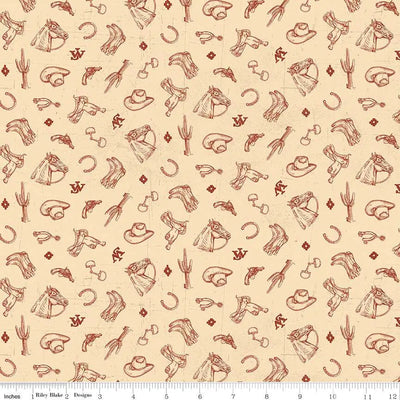 John Wayne American West Icons Cream Fabric - 43"/44" Per Yard