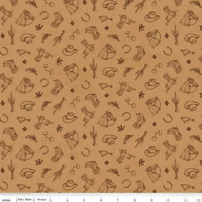 John Wayne American West Icons Tan Fabric Per Yard