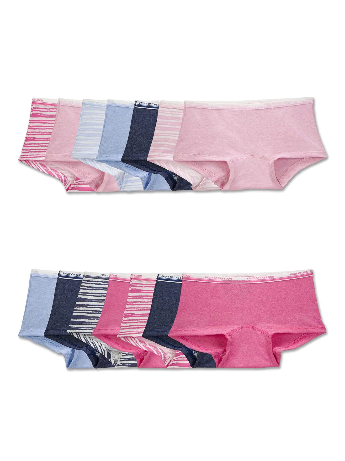 Fruit of the Loom Filles Culottes en Coton - Paquet de 14 - Assortiment de Mode
