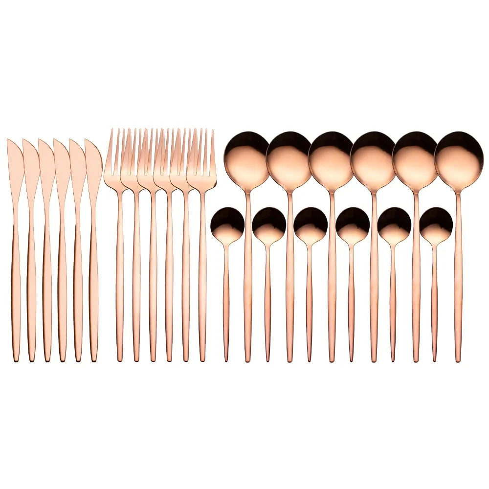 24 Pieces Luxury Cutlery Set for Elegant Dining